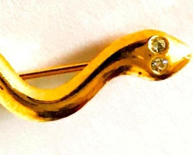 Vintage mooie cobra Snake slang broche, verguld, Verzenden, Zo goed als nieuw, Goud, Overige materialen