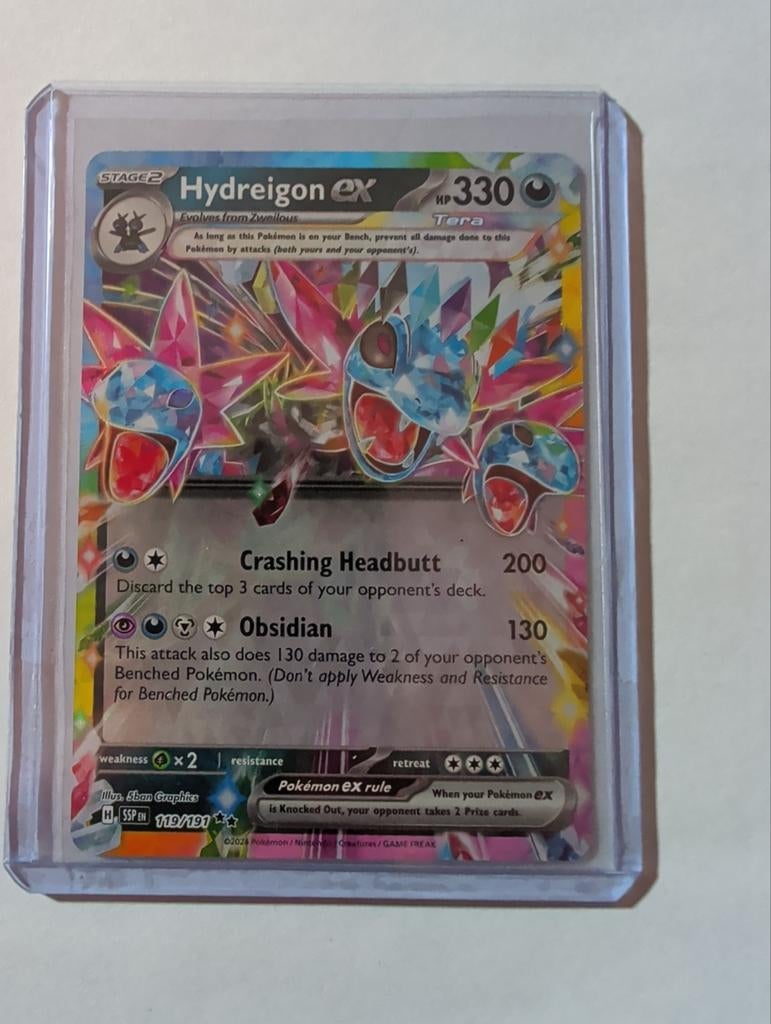 Hydreigon EX 330 HP Pokémon Kaart - Zeldzaam, Ophalen of Verzenden, Zo goed als nieuw, Losse kaart, Foil