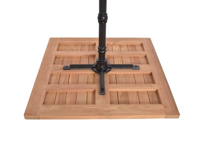 Terrastafel teak vierkant 70 x 70 cm - gietijzer onderstel, Info@edvonline.nl, Nieuw, Ophalen of Verzenden, EDV Online BV