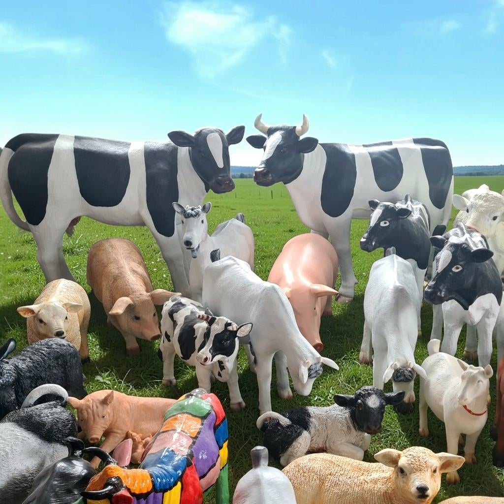 Koe beeld, polyester geit, varken, lammetje, kalf beeld, Ophalen, Nieuw, Kunststof, Dierenbeeld