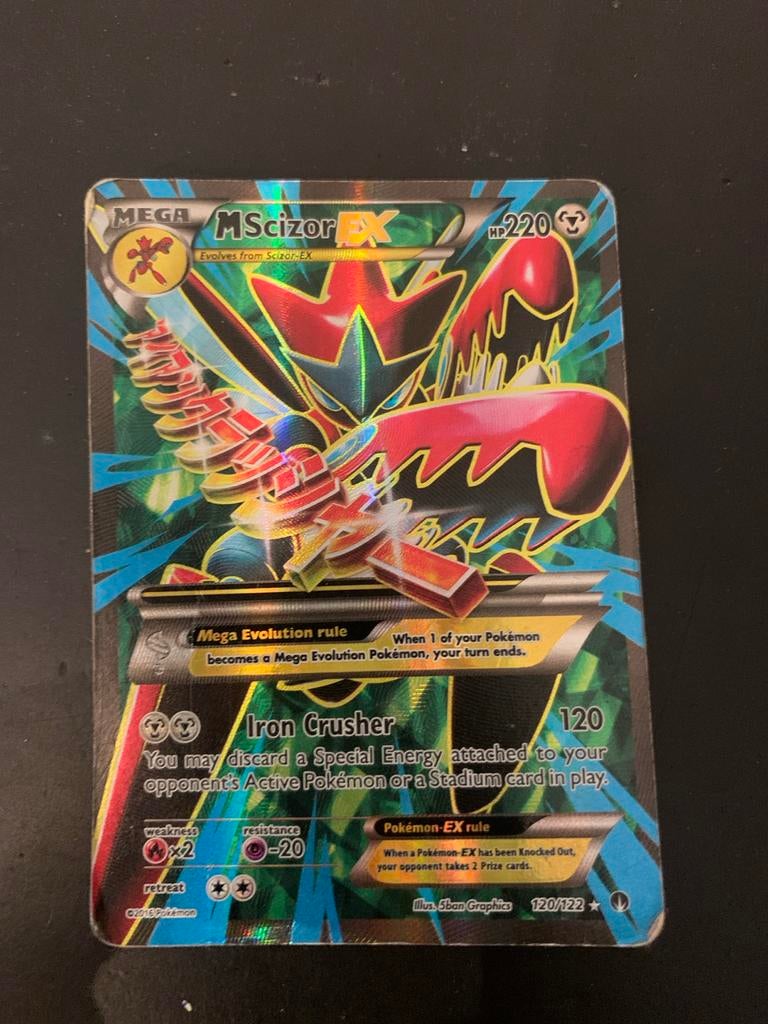 Pokémon M Scizor EX Kaart - Zeldzaam en in goede staat, Ophalen of Verzenden, Gebruikt, Losse kaart