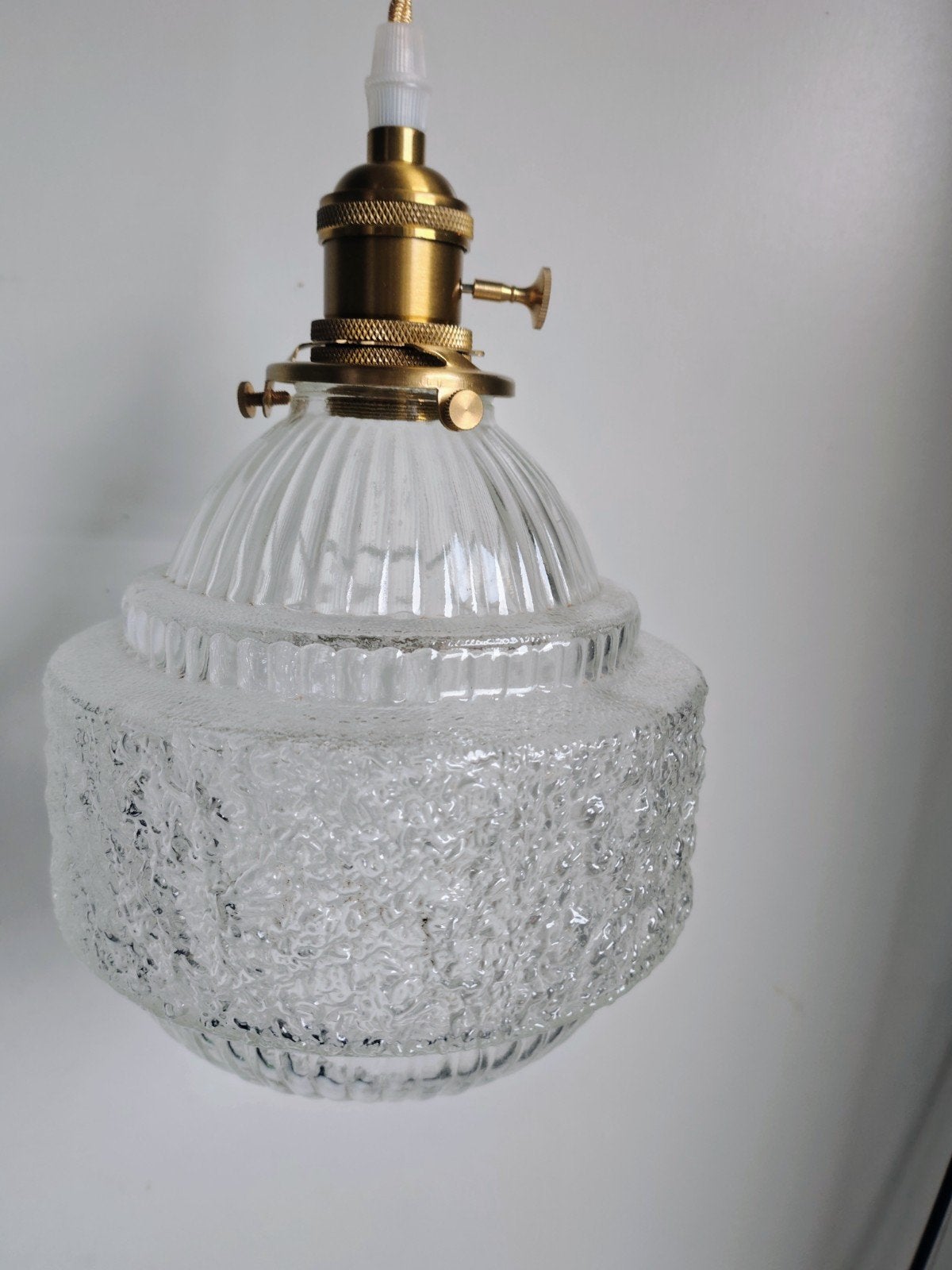 Vintage Glazen Hanglamp Jaren '60/'70 - Diffuus Licht, Ophalen of Verzenden