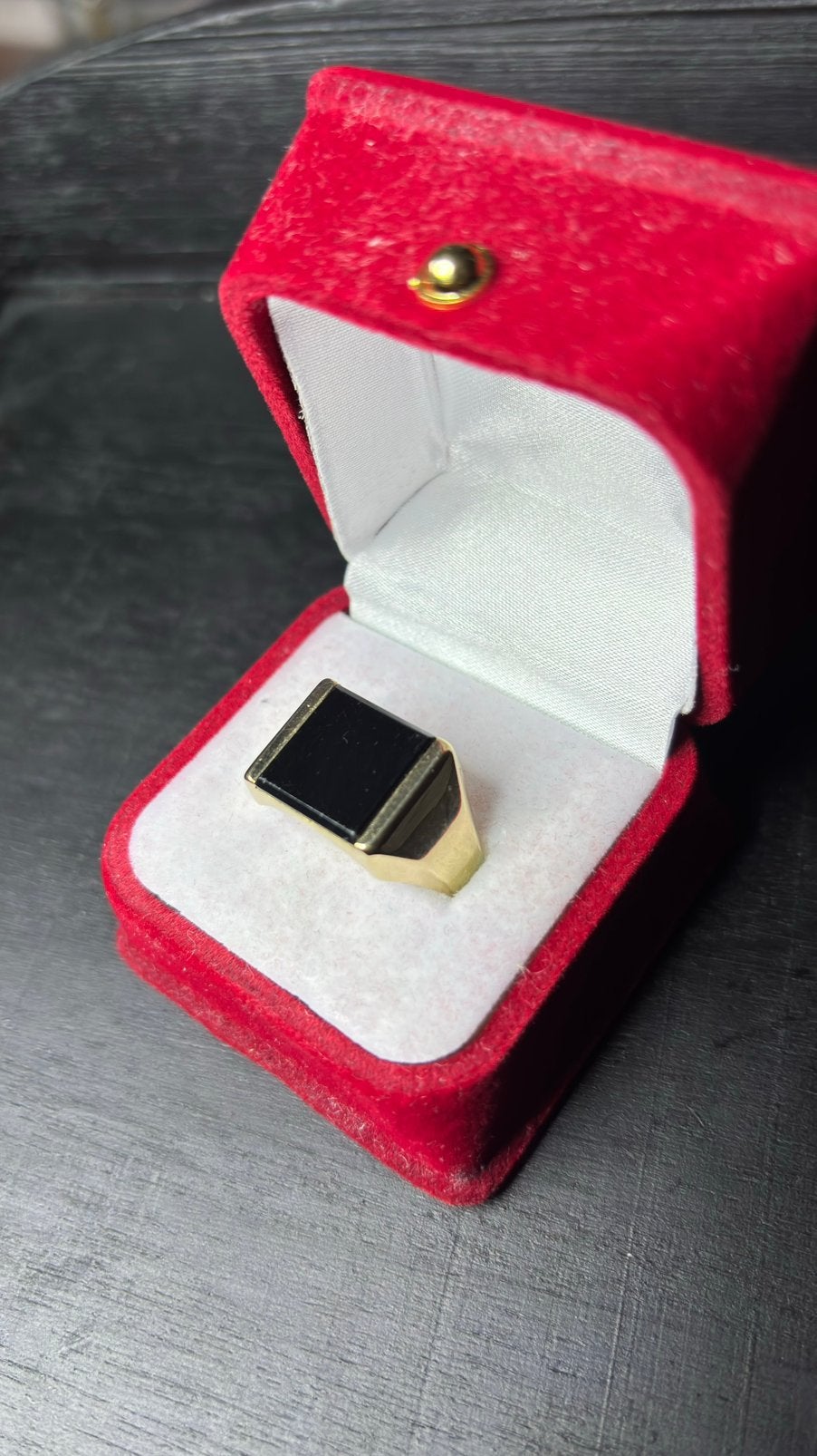 Gouden massieve 14k met Onyx zegelring, Sieraden, Tassen en Uiterlijk, Ringen, Ophalen, 20 of groter, Zwart, Heer