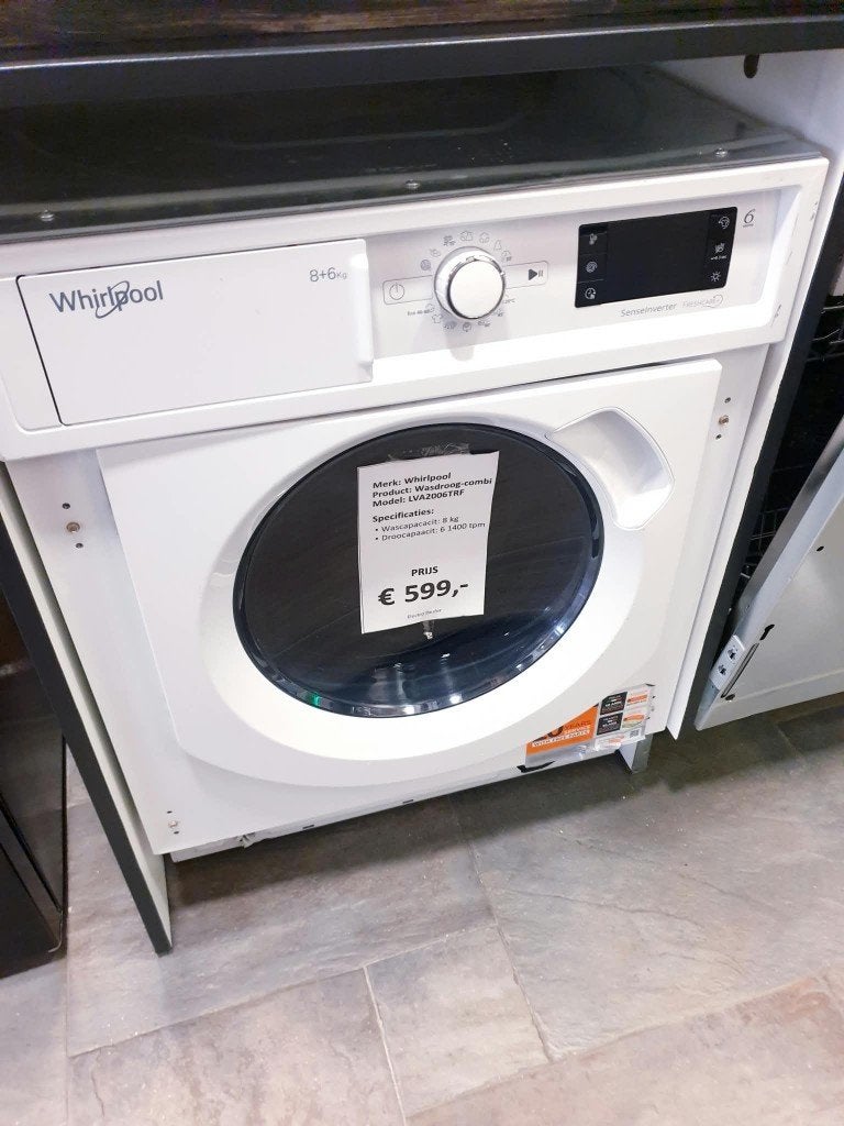 inbouw whirlpool wasdroog combi B KEUZE NIEUW inc garantie, 6 tot 8 kg, Ophalen of Verzenden, Nieuw, Minder dan 85 cm