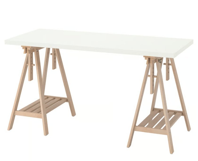 Office table IKEA - LAGKAPTEN / MITTBACK, Huis en Inrichting, Bureaus, Ophalen, 60 cm, In hoogte verstelbaar, Scandinavisch