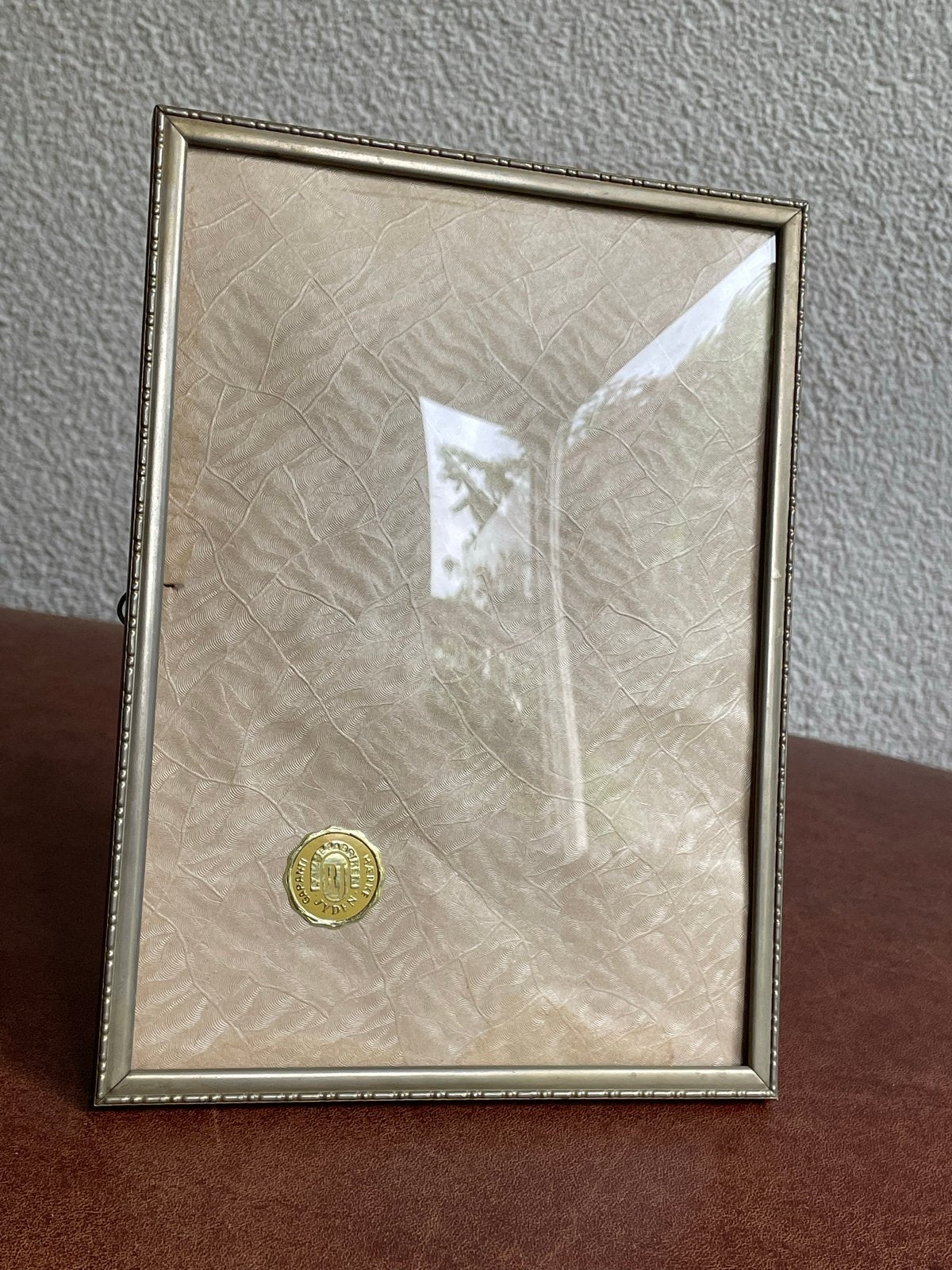 Vintage fotolijst, Jyden, met bol glas, Ophalen of Verzenden, Gebruikt, Metaal of Aluminium, Minder dan 50 cm