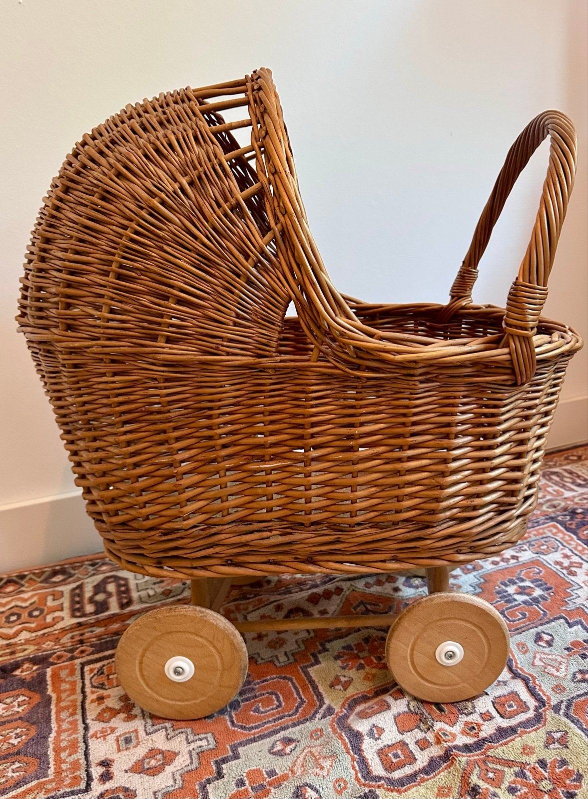 Rieten poppenwagen kinderwagen Dille & Kamille, Ophalen, Gebruikt, Overige typen
