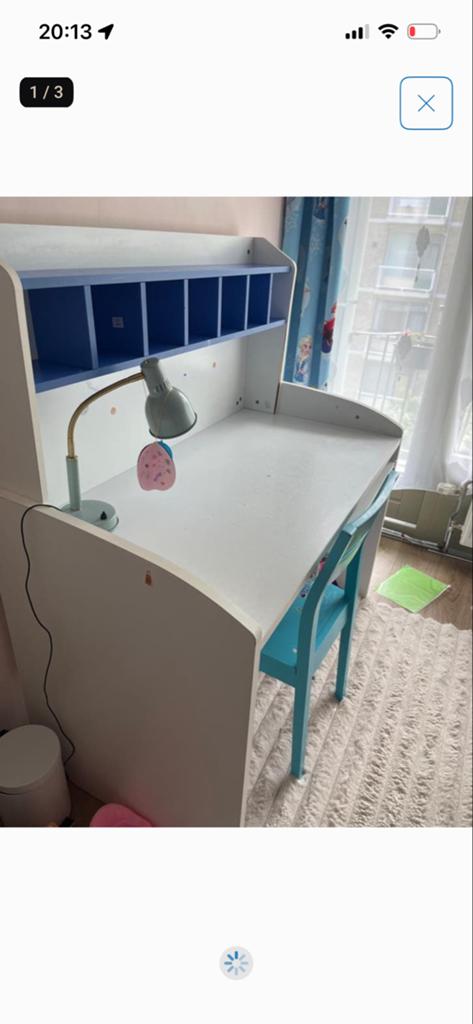 Bureau tafel van goede kwaliteit met lade, Huis en Inrichting, Bureaus, Gebruikt, Met lades, Ophalen of Verzenden, Wit