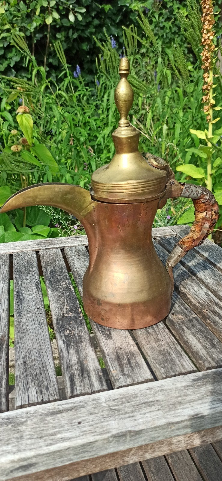 Antieke Dallah Koffiepot - Koper en Brons, Ophalen