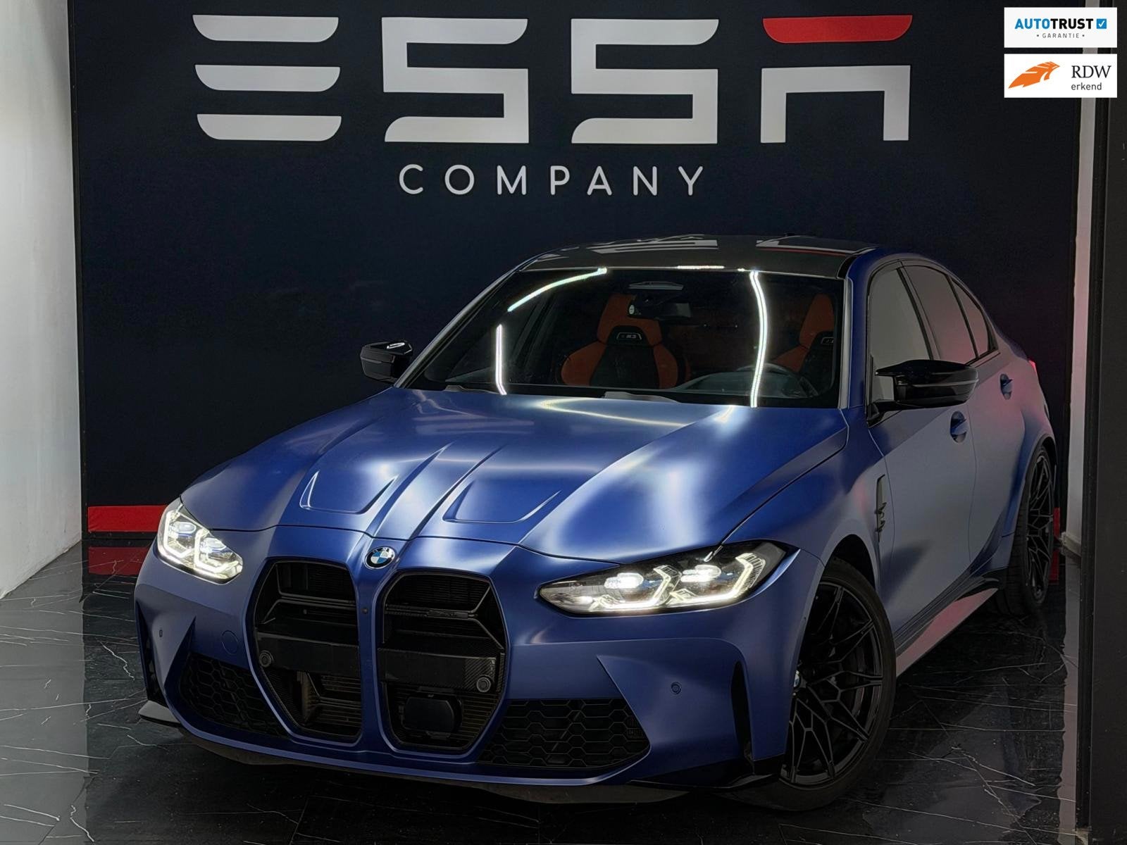 BMW M3 Competition Individual Carbon|HuD|Harman|360|ACC, Automaat, Dealer onderhouden, Achterwielaandrijving, Blauw