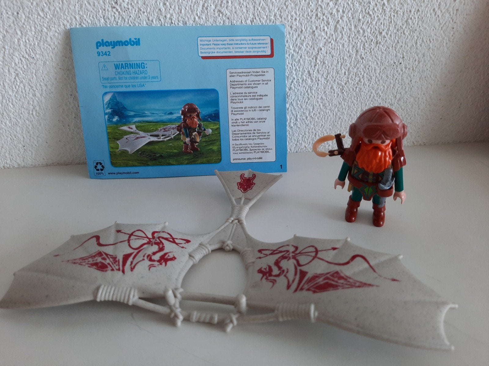 Playmobil Dwerg zweefvlieger 9342, Kinderen en Baby's, Ophalen of Verzenden, Zo goed als nieuw, Complete set
