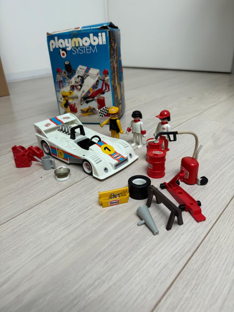 Vintage Playmobil 6 System Raceauto met Pitstop Set, Ophalen of Verzenden, Zo goed als nieuw