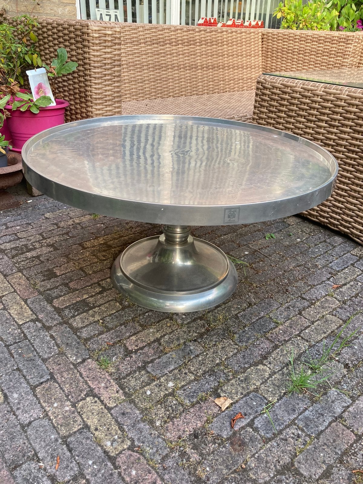 RIVIÈRA MAISON METALEN SALONTAFEL. DIAM 80 cm, Ophalen, Gebruikt, Rond, 50 tot 100 cm