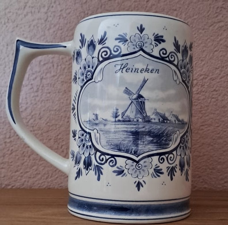 Delfts Blauw Heineken Bierpul - 't Deltsche Huys Handwerk, Ophalen of Verzenden