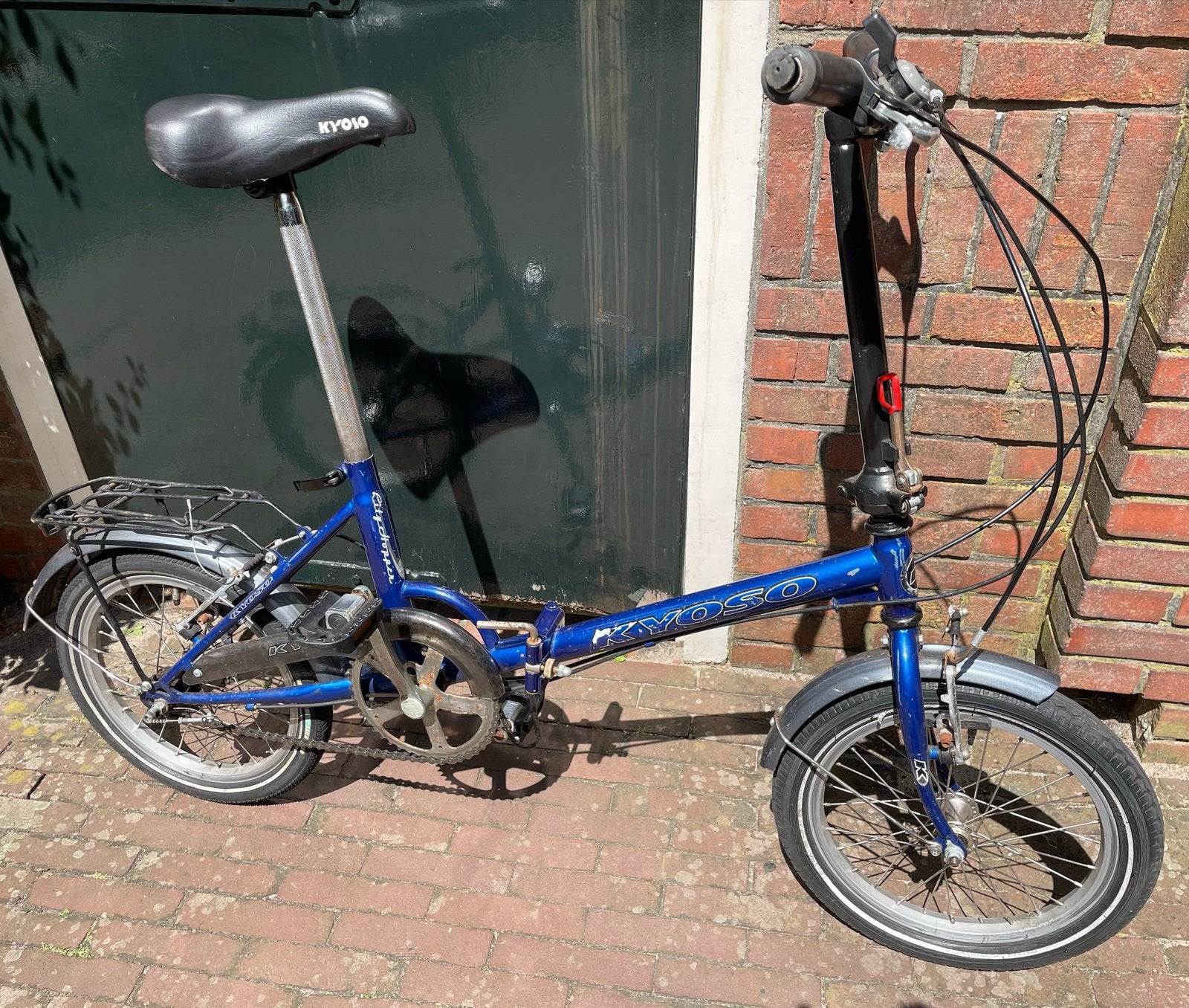 Lichtgewicht compacte blauwe vouwfiets met 3 versnellingen, Overige merken, 20 inch of meer, Gebruikt, Velgrem