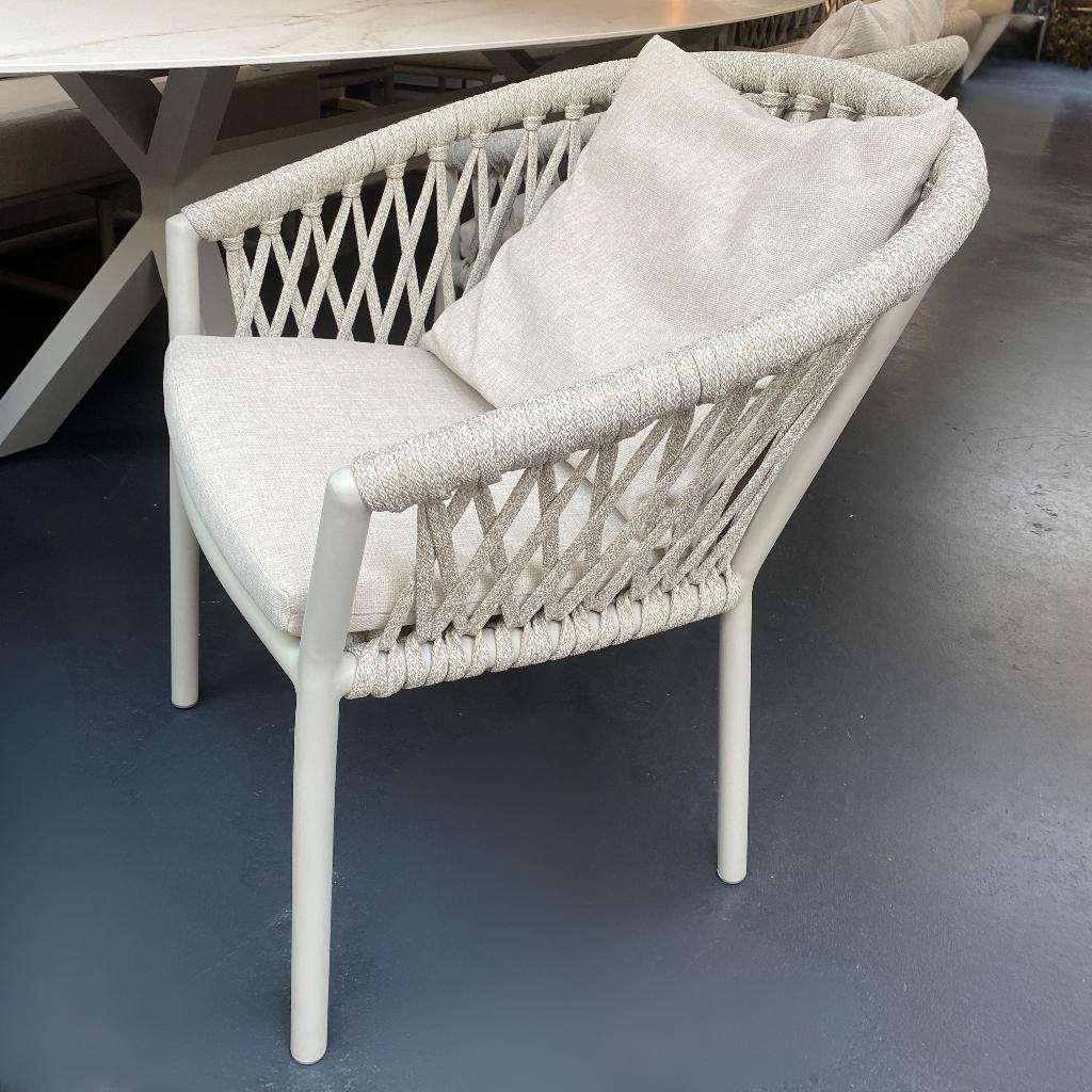 Tuinstoelen Borek Majinto wit met kussens zgan, Tuin en Terras, Tuinstoelen, Ophalen, Nieuw, Overige materialen