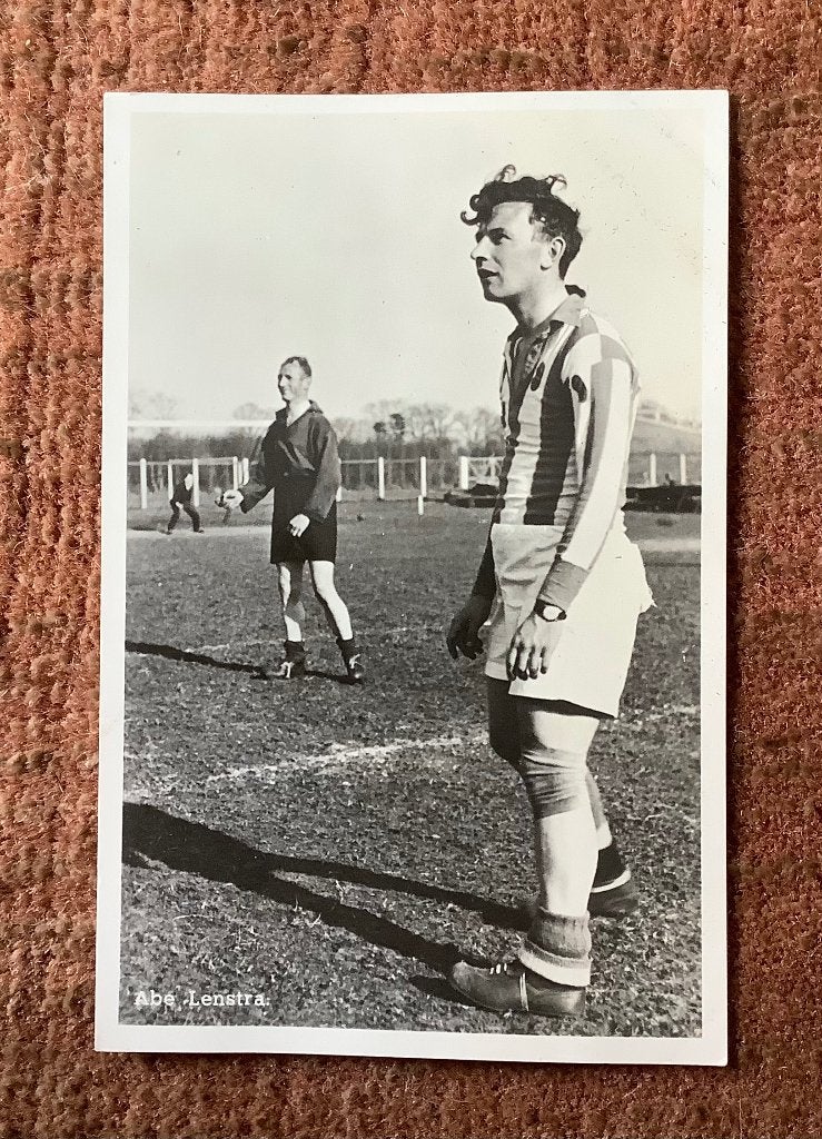 Abe Lenstra, gesigneerde ansichtkaart, Spelerskaart, Gebruikt, Brobos@hetnet.nl, Ophalen of Verzenden