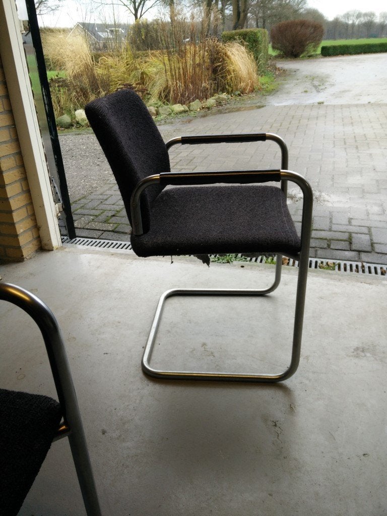 Stoelen retro design, Ophalen, Zwart, Stof, Vijf, Zes of meer stoelen