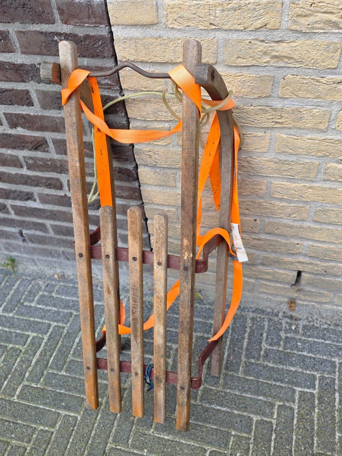 Vintage Houten Slee - Stevig en Klassiek Design, Kinderen en Baby's, Ophalen, Gebruikt, Hout