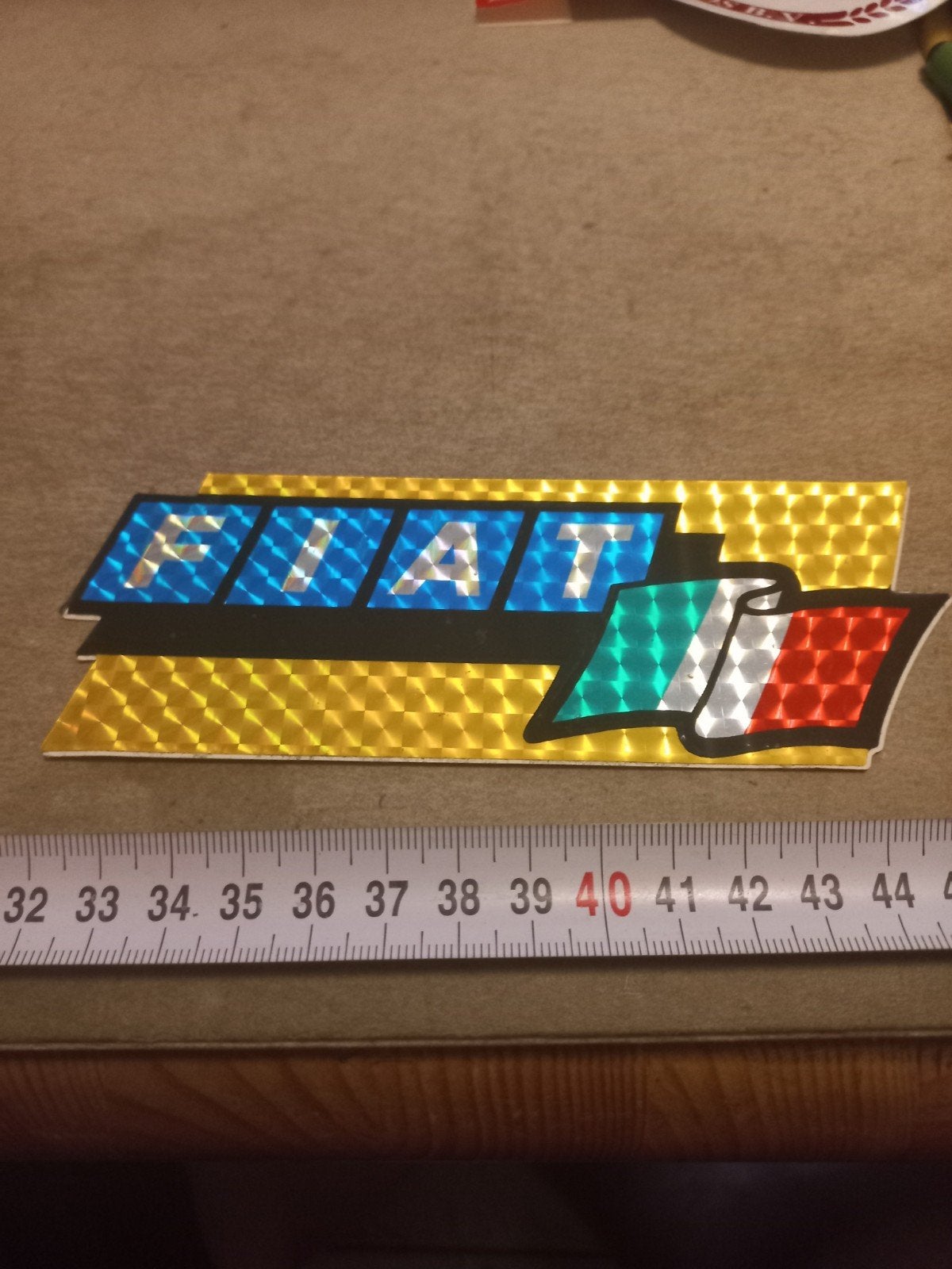 Vintage Fiat Reflector Sticker - Italiaanse Vlag, Ophalen of Verzenden, Zo goed als nieuw