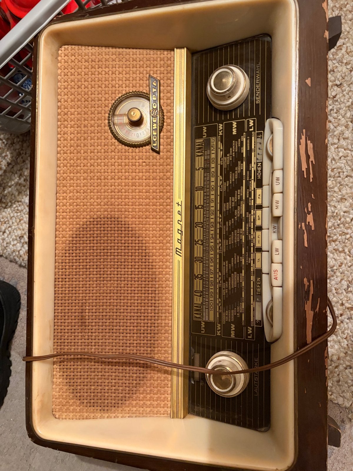 Vintage Loewe Opta Magnet Radio Jaren '60 - Decoratie, Ophalen of Verzenden