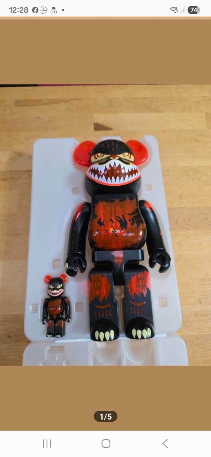 Bearbrick 400% & 100% - Melting Godzilla (Clear Orange), Ophalen of Verzenden, Nieuw