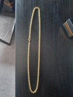 Rope ketting Goud 18 Krt 60 cm 6 mm breed, Sieraden, Tassen en Uiterlijk, Kettingen, Ophalen of Verzenden, Zo goed als nieuw, Goud