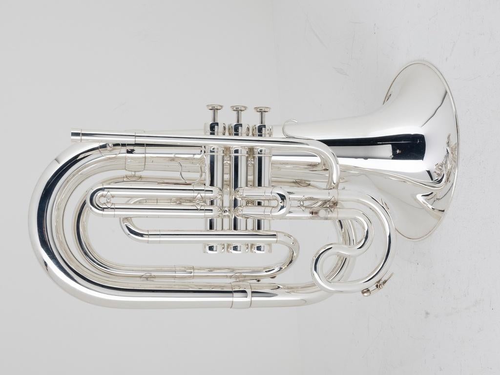 Gebruikte Marching Bariton Adams Messing, verzilverd, Muziek en Instrumenten, Blaasinstrumenten | Overige, Gebruikt, -, -, Ophalen of Verzenden