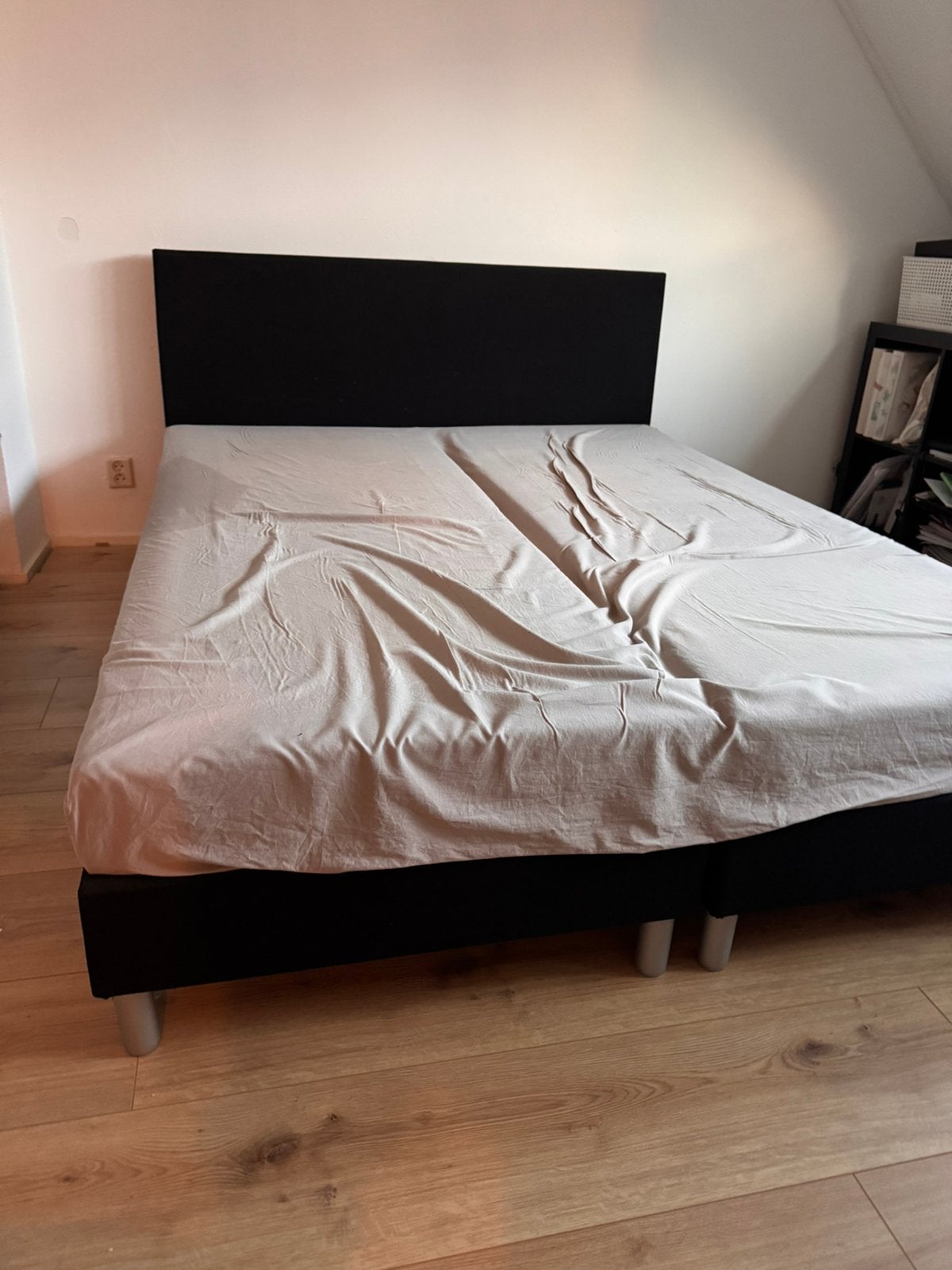 Boxspring zonder topper, Ophalen, Zwart, Tweepersoons, Zo goed als nieuw
