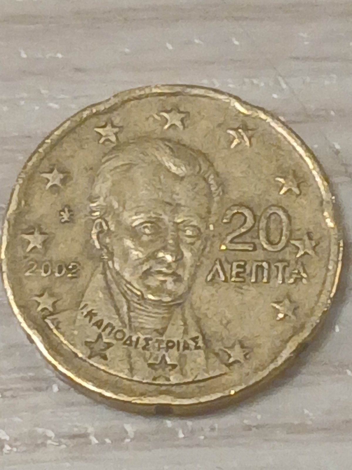Griekse 20 cent munt 2002 - Ioannis Kapodistrias, Postzegels en Munten, Munten | Europa | Euromunten, Ophalen of Verzenden, Griekenland