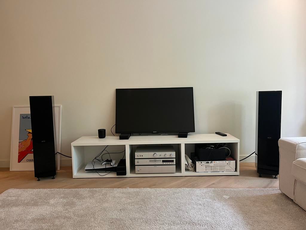 QUAD 22 L2 hifi stereoinstallatie met Rotel versterker, Audio, Tv en Foto, Zo goed als nieuw, 120 watt of meer, Front, Rear of Stereo speakers