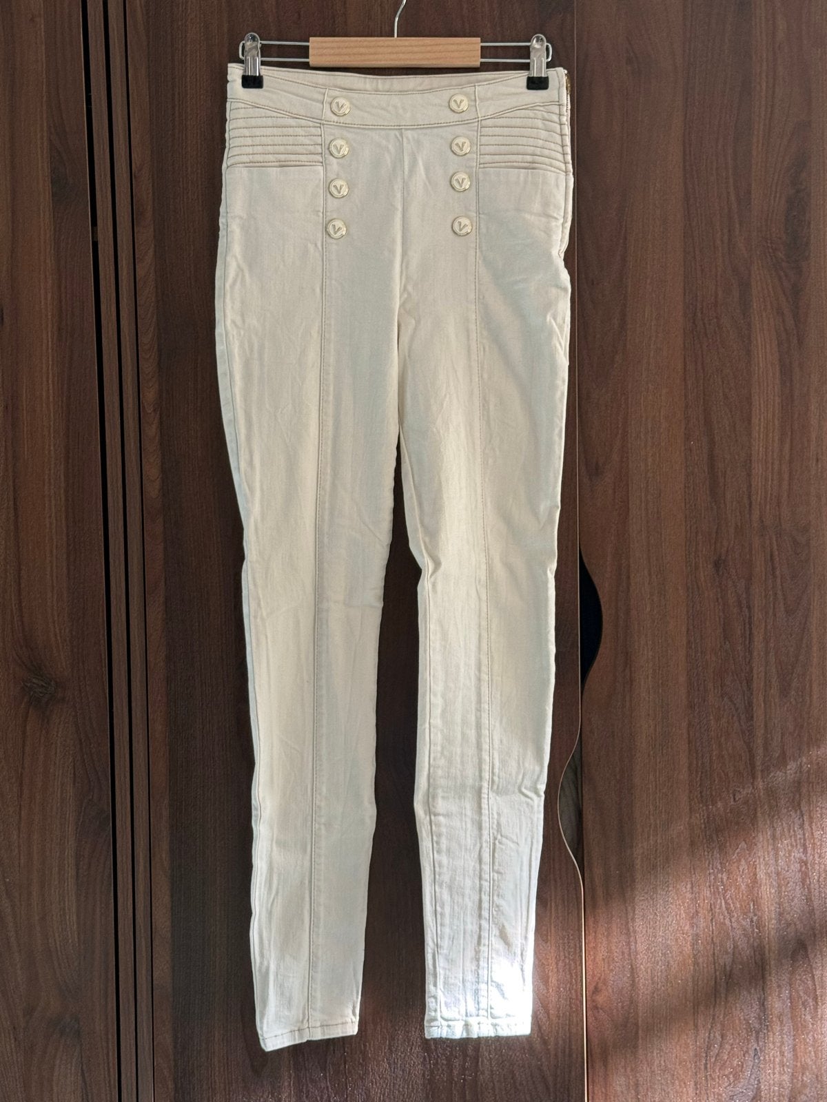 Josh V Parker broek maat M, off white met gouden knopen, Ophalen of Verzenden, Gedragen, Maat 38/40 (M), Beige