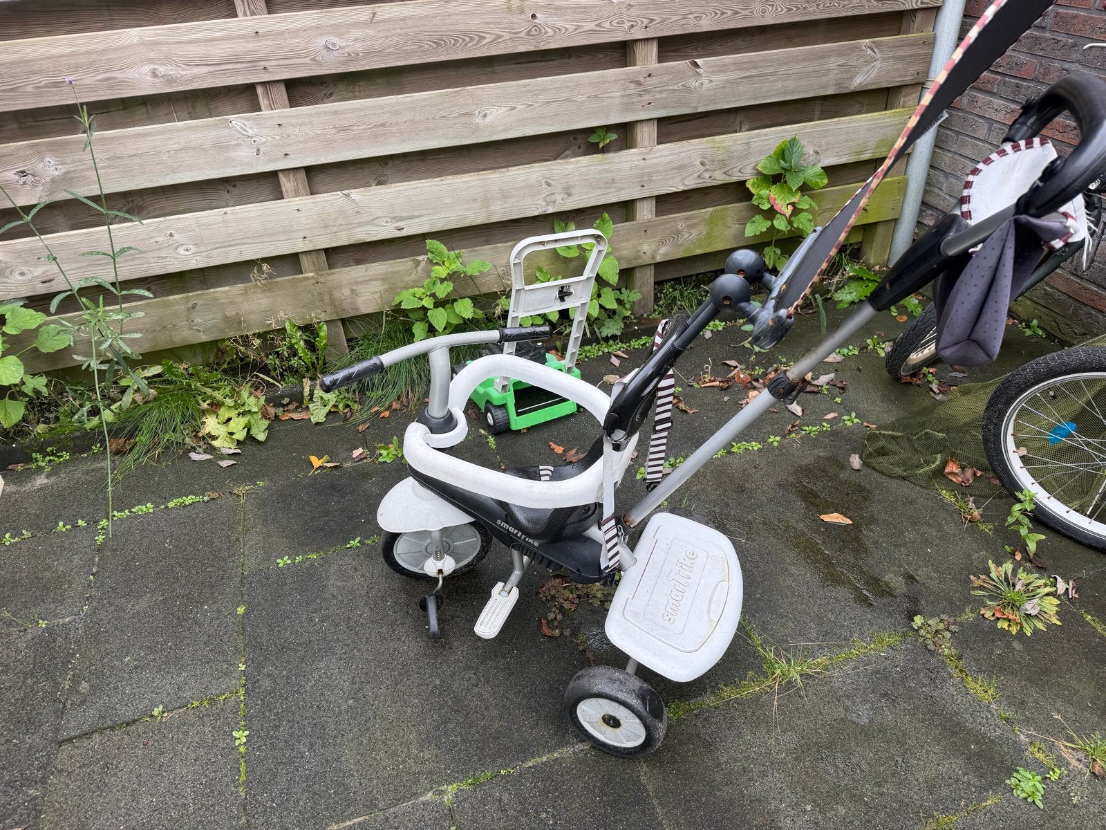 Smartrike driewieler met duwstang en zonnekap, Ophalen of Verzenden, Gebruikt, Duwstang
