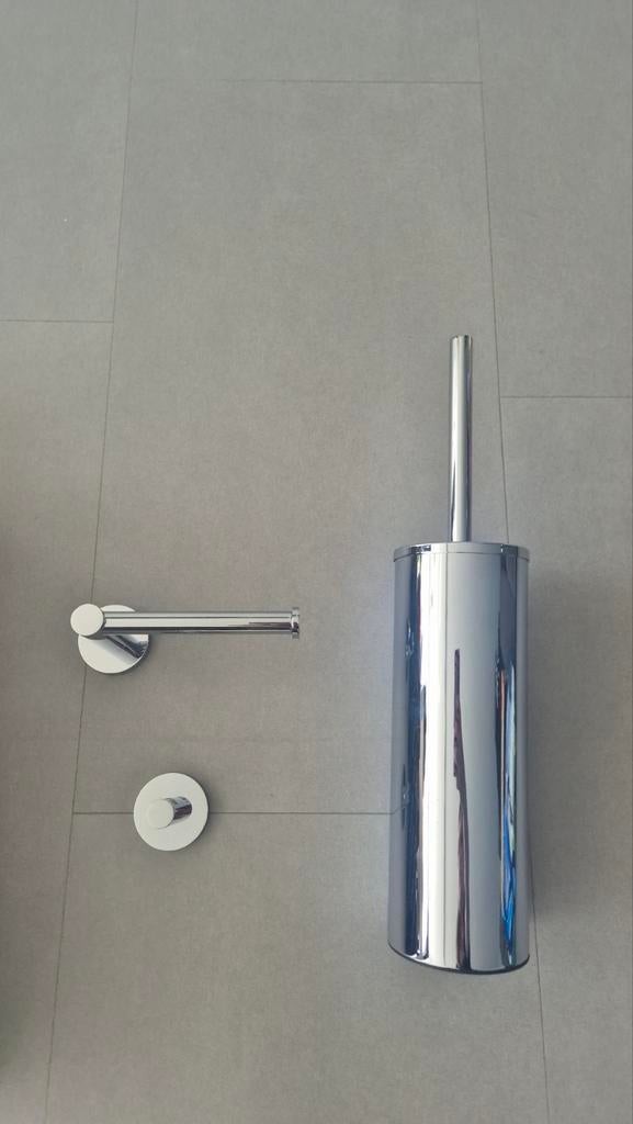 Nieuwe chroom toiletrolhouder, haakje en toiletborstelset, Ophalen, Nieuw