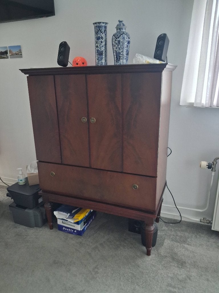 Antieke kast voor TV of PC, Gebruikt, Met lade(s), 100 tot 150 cm, 50 tot 100 cm