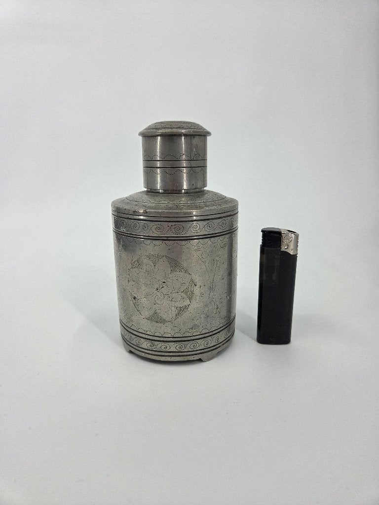 Antieke Chinese Tinnen Theebus / Tabakspot (ca. 1900), Antiek en Kunst, Antiek | Tin, Verzenden