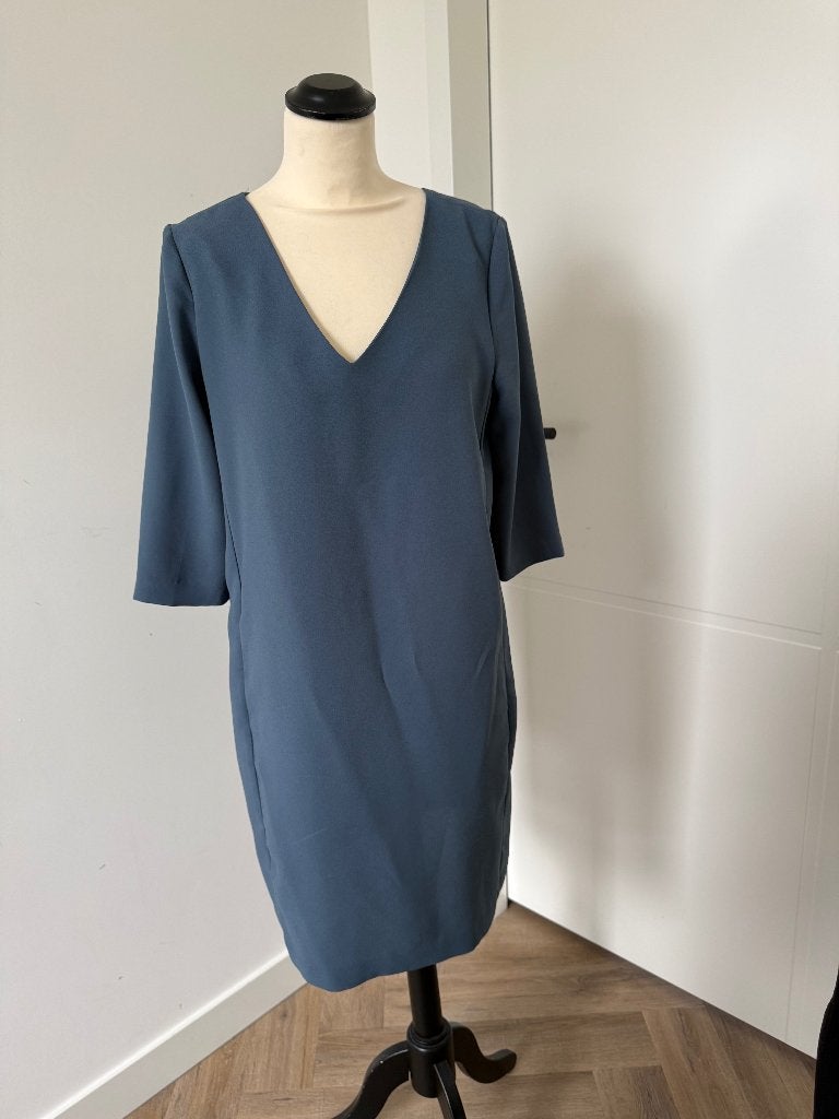 ZGAN blauw Selected Femme jurk XS 34 met 1/2 mouw styling, Blauw, Selected Femme, Ophalen of Verzenden, Zo goed als nieuw