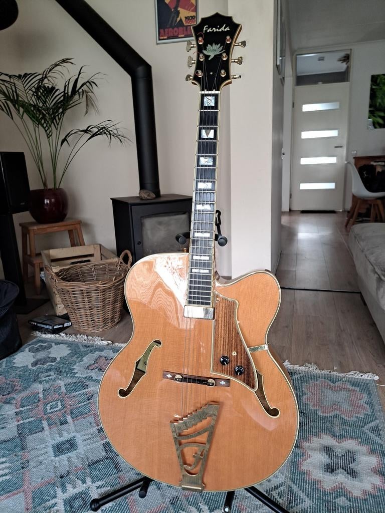 Grote Farida Jazz Gitaar 18 inch., Muziek en Instrumenten, Snaarinstrumenten | Gitaren | Elektrisch, Ophalen of Verzenden, Gebruikt