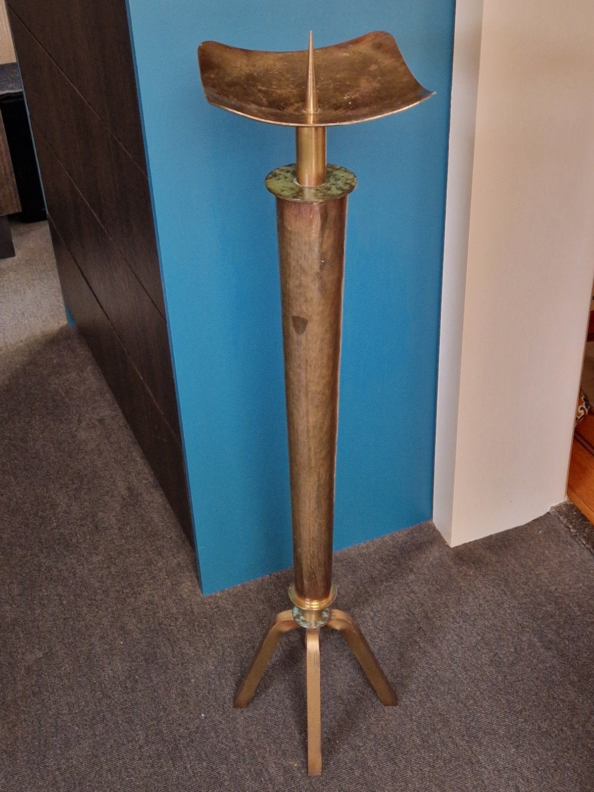 Grote Vloerkandelaar/Staande kandelaar messing/koper/brons., Antiek en Kunst, Ophalen, Koper of Brons