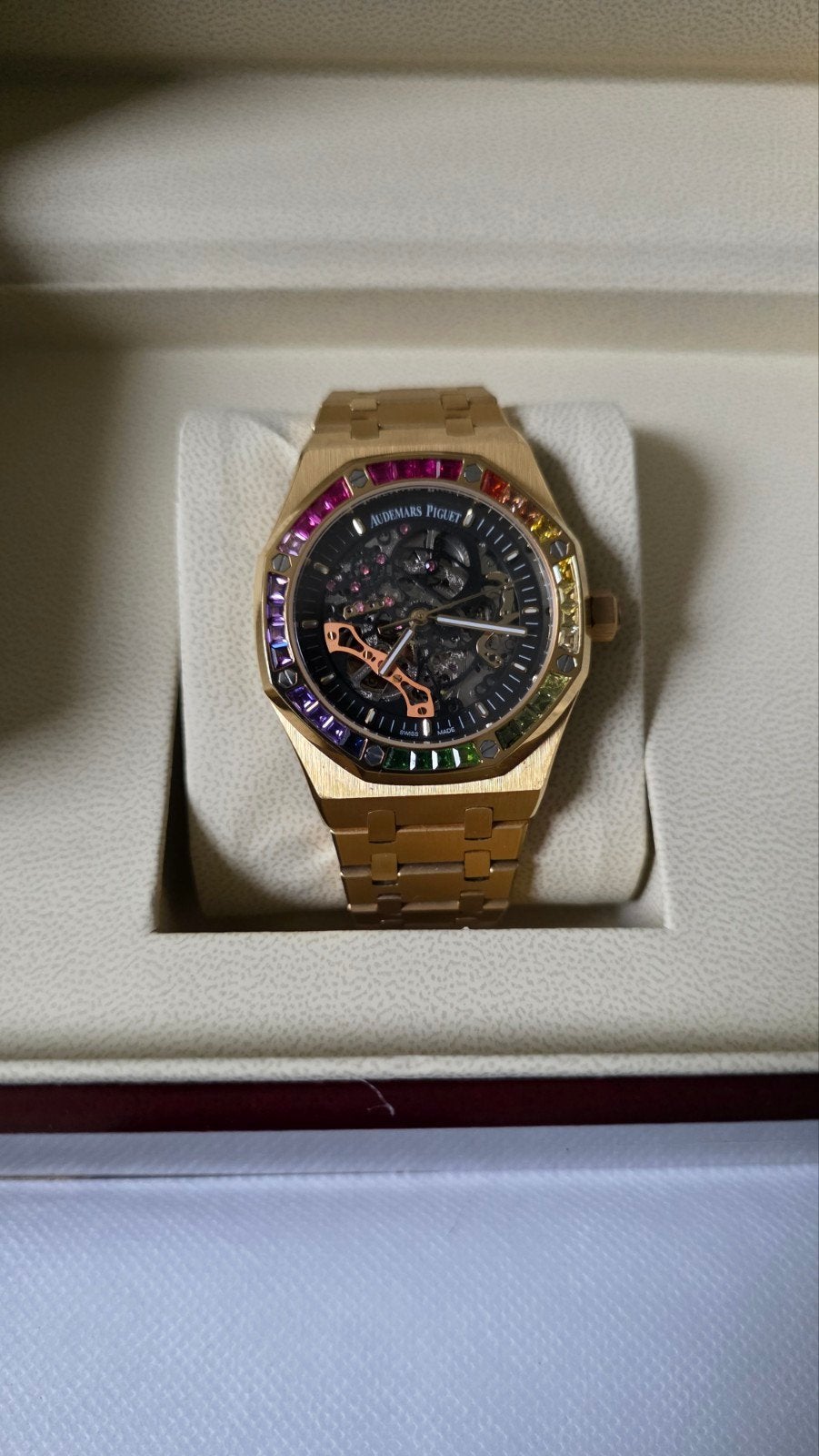 Audemars Piguet Skeleton Rainbow Goud, Sieraden, Tassen en Uiterlijk, Horloges | Heren, Overige merken, Polshorloge, Ophalen of Verzenden