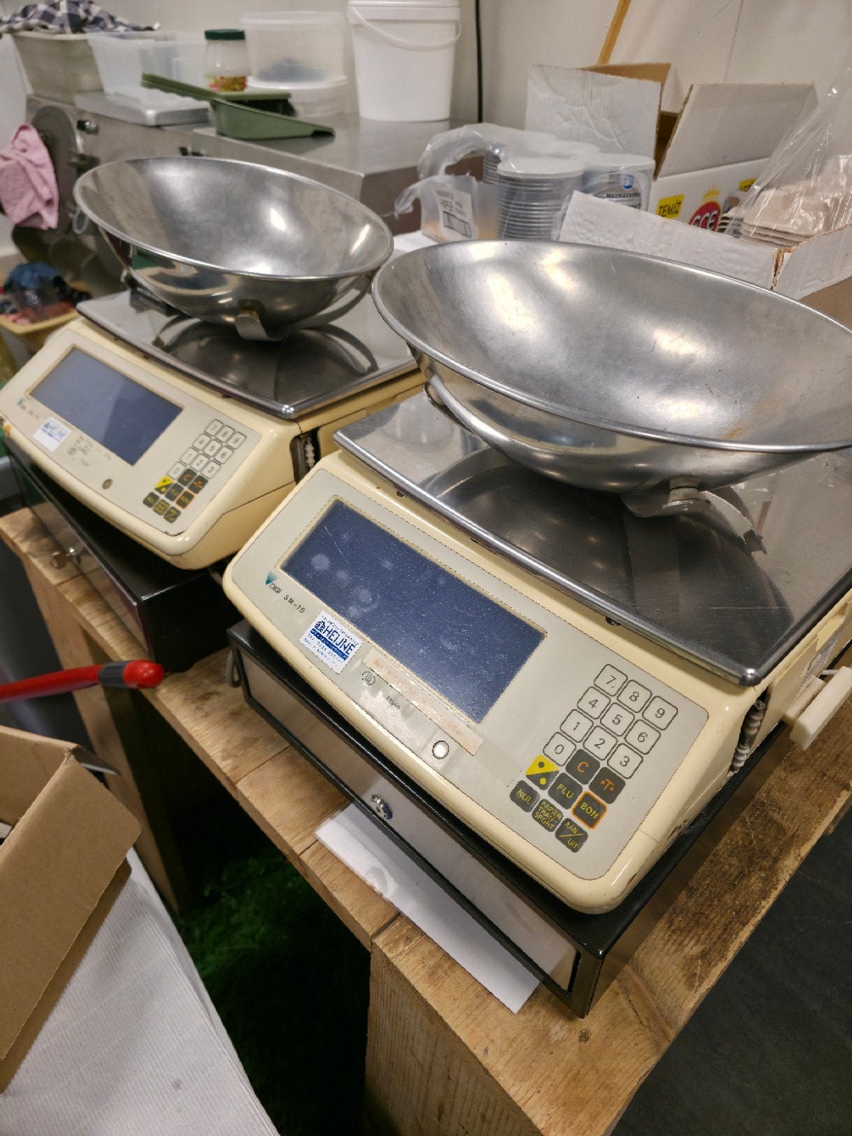 Kassasysteem met bonprinter en weegschaal, Ophalen, Gebruikt, Winkelweegschaal, 1 tot 500 gram