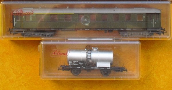 Liliput – 2 wagons in originele verpakkingen, Gebruikt, Gelijkstroom, Wagon, Ophalen of Verzenden