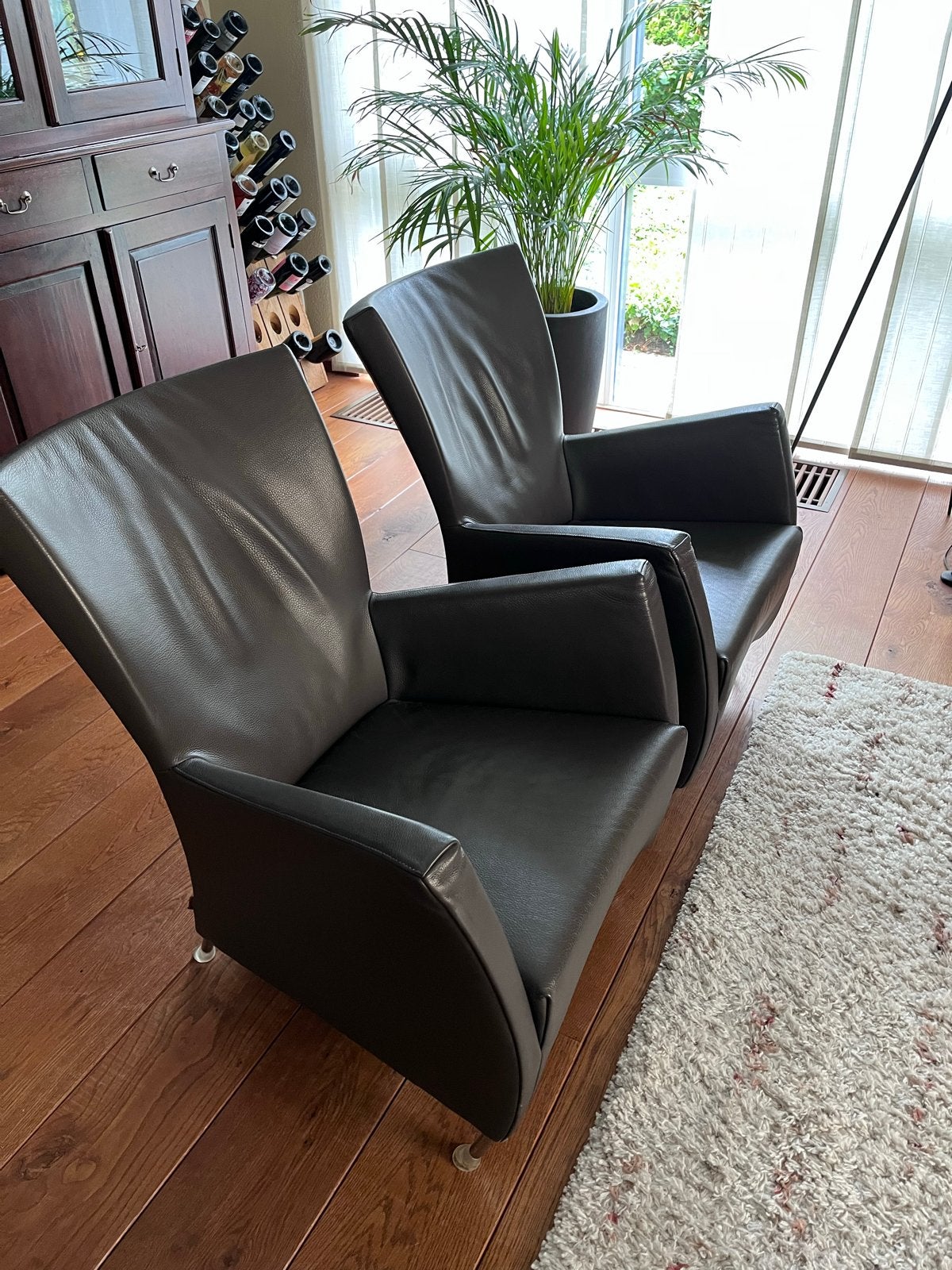 2 Montis Windy fauteuils - Leer, Ophalen, Gebruikt, Leer, 75 tot 100 cm