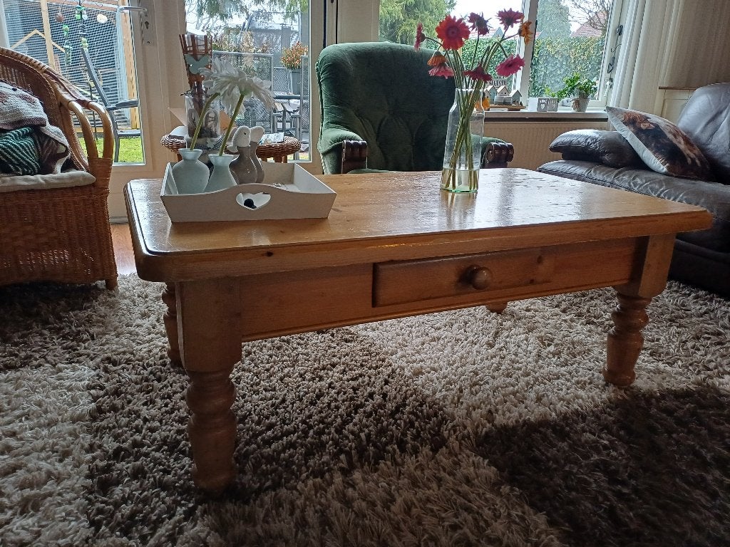 Salontafel grenen, Ophalen, Gebruikt, 100 tot 150 cm, 50 tot 100 cm