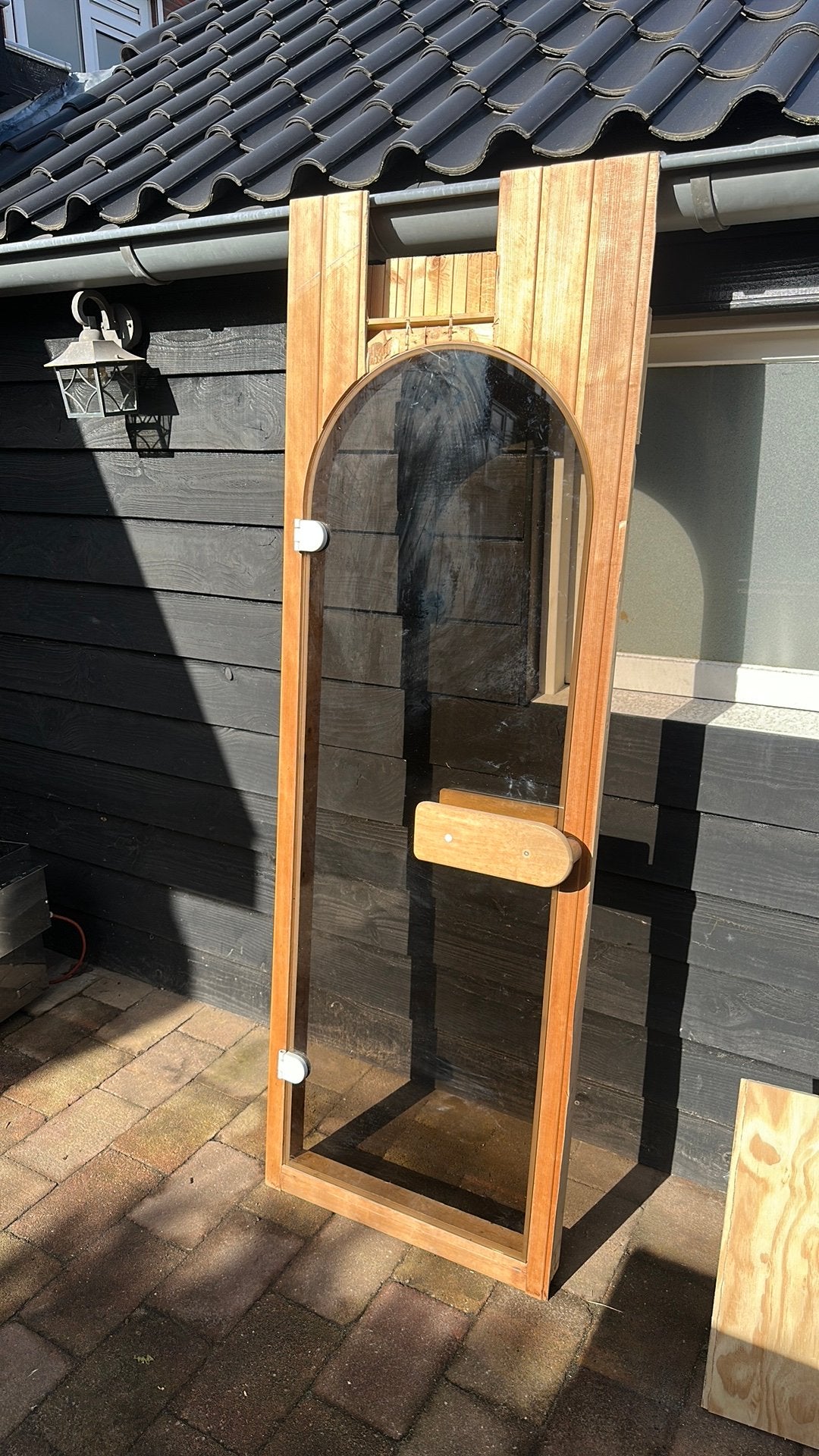 Saunadeur met kozijn sauna onderdelen, Ophalen, Zo goed als nieuw, Onderdelen
