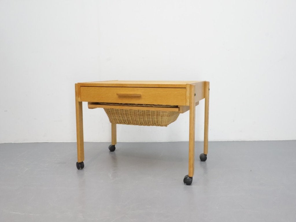 Deense fournituren trolley / eiken rotan / Jaren `60, Ophalen, 50 tot 100 cm, Deens Vintage, Gebruikt