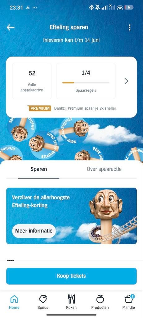 Gratis Efteling spaarkaarten, Verzenden