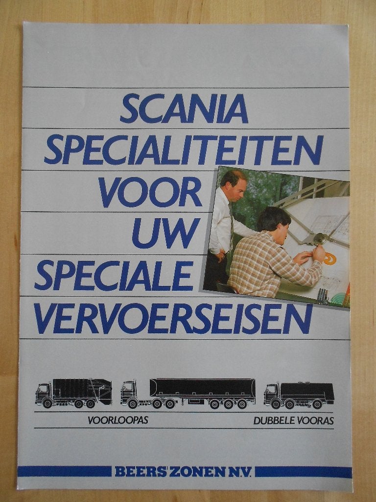 Scania Voorloopas / Dubbele Vooras Brochure 1984 142 112 82, Ophalen of Verzenden, Zo goed als nieuw, Overige merken, Scania
