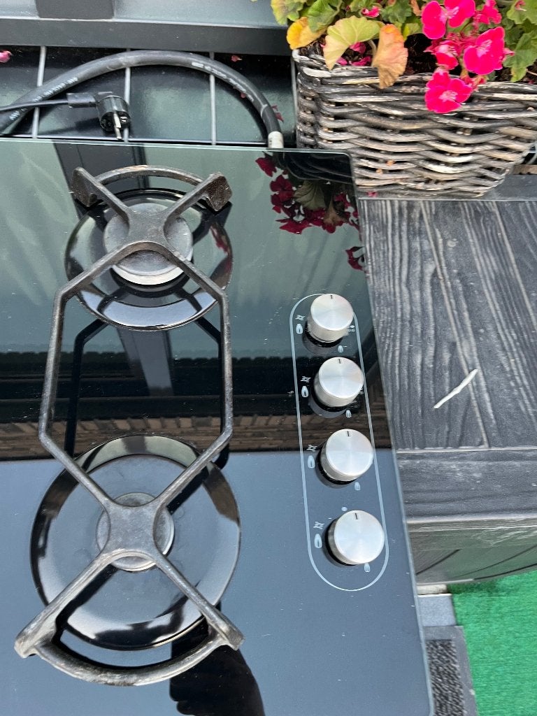 Ikea glazen gas kookplaat, Witgoed en Apparatuur, Ophalen, Gebruikt, 4 kookzones, Inbouw