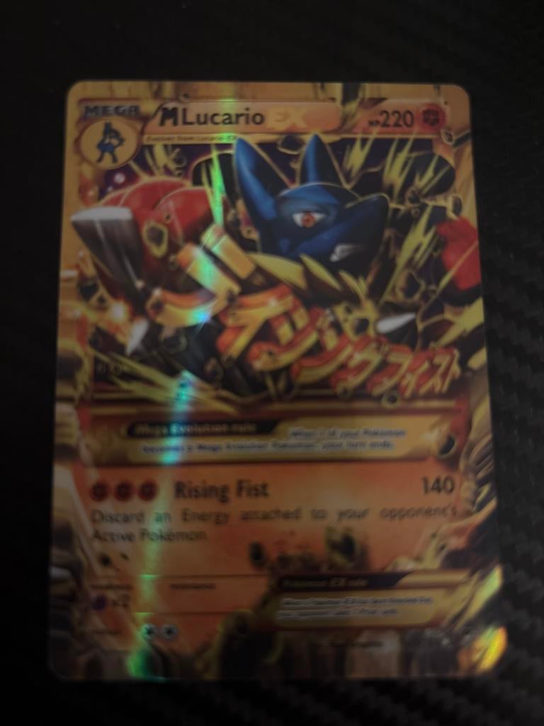 Pokémon Go MEGA Lucario EX kaart - Zeldzaam, Ophalen of Verzenden, Gebruikt, Losse kaart, Foil